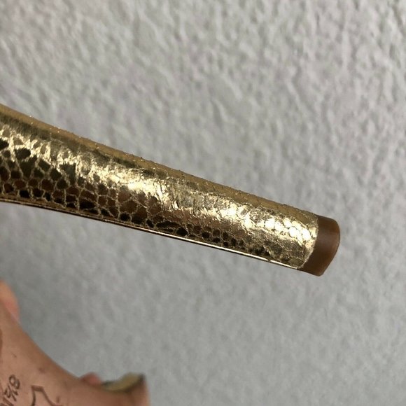 Tory Burch Women's Elana Sandals Size 8.5 M Metallic Gold Strappy Heels 85 mm - Picture 11 of 12